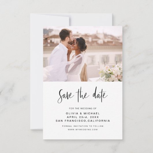 Wedding Save the Date Photo Minimalist (Achterkant)