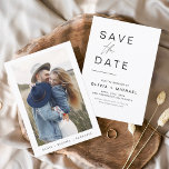 Wedding Save the Date Photo Minimalist<br><div class="desc">Het huwelijk bewaart de Kaarten van de Datum die een foto op de voorzijde hebben. Sparen de kaarten van de Datum bevatten een moderne hand geschreven kromme manuscripttypografie die elegant,  eenvoudig en modern zijn om na u minimalistische eenvoudige trouwdag te gebruiken viering.</div>