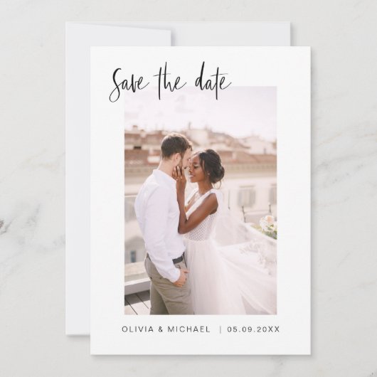 Wedding Save the Date Photo Minimalist (Voorkant)