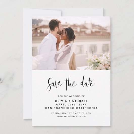Wedding Save the Date Photo Minimalist (Achterkant)
