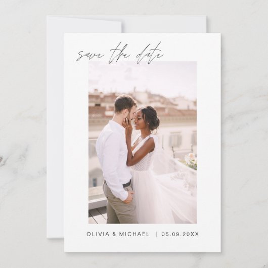 Wedding Save the Date Photo Minimalist (Voorkant)