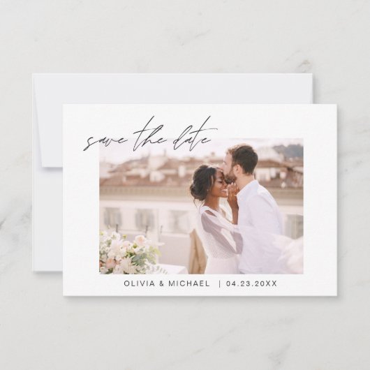 Wedding Save the Date Photo Minimalist (Voorkant)