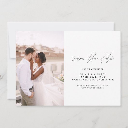Wedding Save the Date Photo Minimalist (Achterkant)