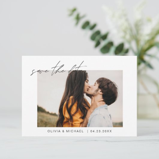 Wedding Save the Date Photo Minimalist (Staand voorkant)