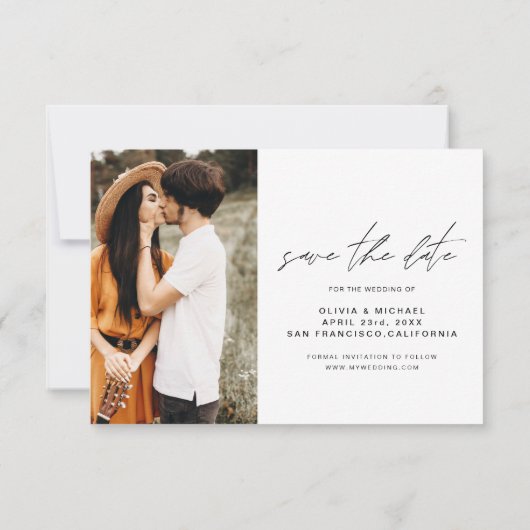 Wedding Save the Date Photo Minimalist (Achterkant)