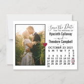 Wedding Save the Date Photo Oktober 2021 Calendar Magnetische Uitnodiging (Voorkant)