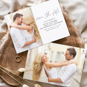 Wedding Save the Date Photo Romantic Elegant Briefkaart
