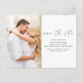 Wedding Save the Date Photo Romantic Elegant Briefkaart (Voorkant)