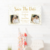 Wedding Save the Date Photos Gold Confetti Spandoek (Insitu)