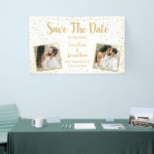 Wedding Save the Date Photos Gold Confetti Spandoek (Beurs)