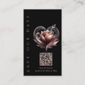 Wedding Save the Date-QR code-Blush Roos Visitekaartje (Voorkant)