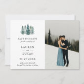 Wedding Save the Date Rustic Pine Trees PHOTO (Voorkant)