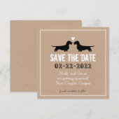 Wedding Save the Date Ruwharige Dachshunds Kaart (Voorkant / Achterkant)