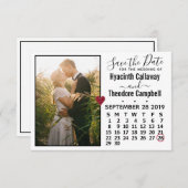 Wedding Save the Date September 2019 Calendar (Voorkant / Achterkant)