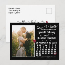 Wedding Save the Date September 2024 Calendar Pic Uitnodiging Briefkaart