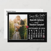 Wedding Save the Date September 2024 Calendar Pic Uitnodiging Briefkaart (Voorkant / Achterkant)