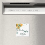 Wedding Save the Date Sunflower en Eucalyptus Magneet (Insitu (Vaatwasser))