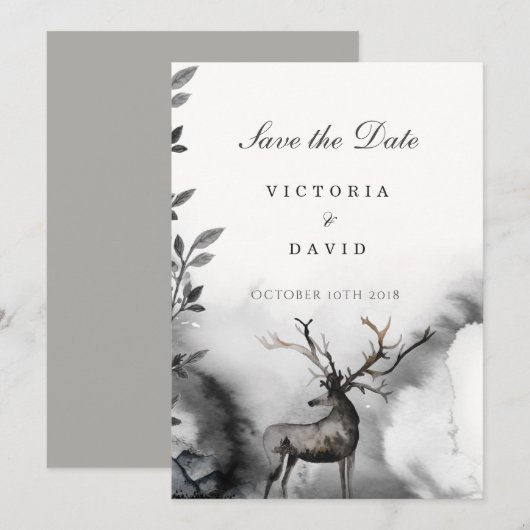 Wedding Save the Date Woodland Enchanted Forest (Voorkant / Achterkant)