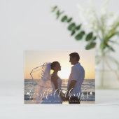 Wedding Script HEARTFELT THANKS Front/Back Foto's Briefkaart (Staand voorkant)