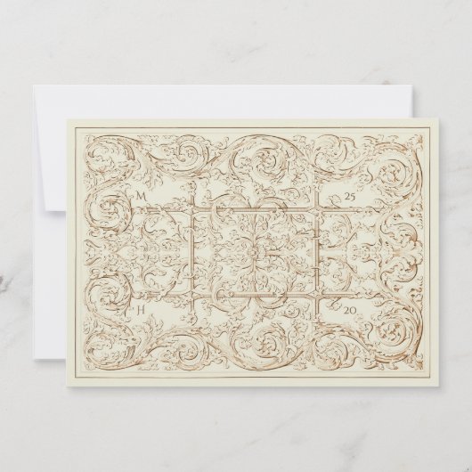  Wedding Scrollwork RSVP-kaart Kaart (Achterkant)
