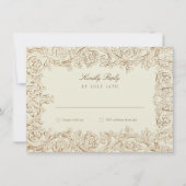 Wedding Scrollwork RSVP-kaart Kaart (Voorkant)