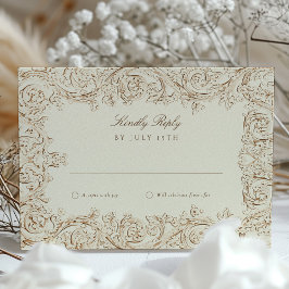  Wedding Scrollwork RSVP-kaart Kaart