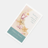 Wedding Seashell Paper Guest Towel Servet (Hoek)