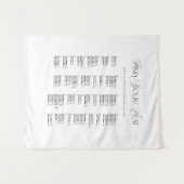 Wedding Seating Chart Alphabetical Fabric Wandkleed (Voorkant (horizontaal))