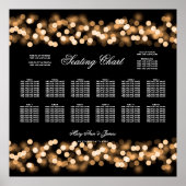 Wedding Seating Chart Gold Hollywood Glam Poster (Voorkant)