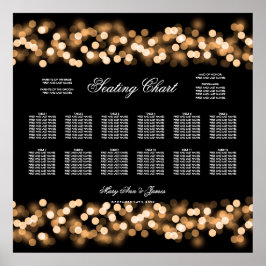 Wedding Seating Chart Gold Hollywood Glam Poster