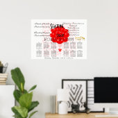 Wedding Seating Chart Hearts Destiny's Destiny Poster (Thuiskantoor)