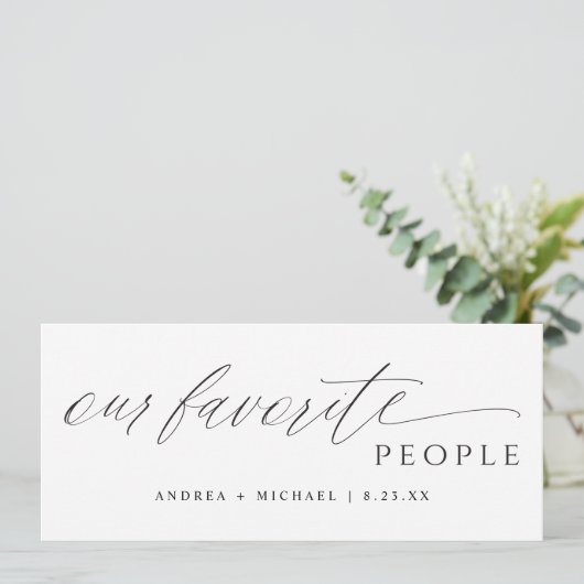 Wedding Seating Chart Our Favorite People Card (Staand voorkant)
