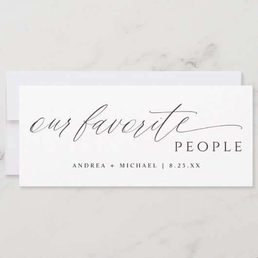 Wedding Seating Chart Our Favorite People Card (Voorkant)