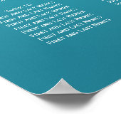 Wedding Seating Chart Poppy Turquoise Poster (Hoek)