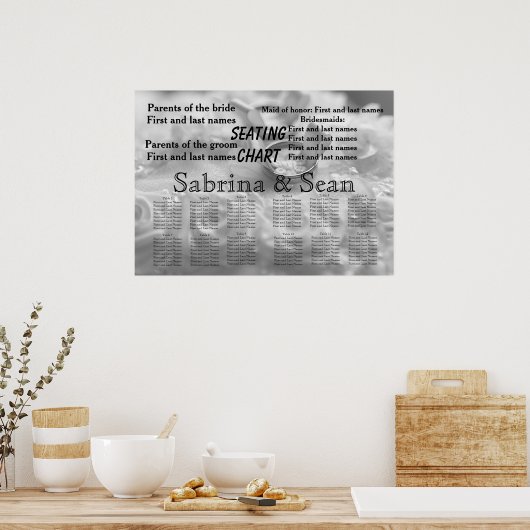 Wedding Seating Chart Romantic Destiny's Destiny Poster (Keuken)