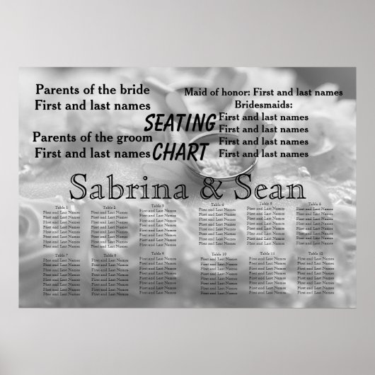Wedding Seating Chart Romantic Destiny's Destiny Poster (Voorkant)