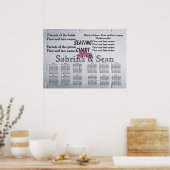 Wedding Seating Chart Romantic Destiny's Destiny Poster (Keuken)