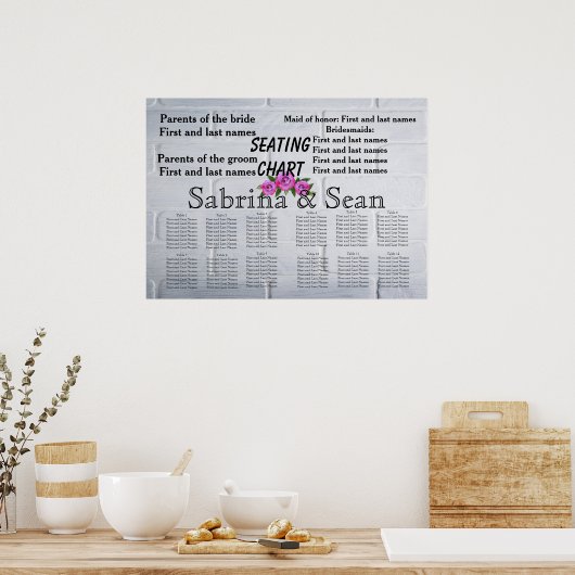 Wedding Seating Chart Romantic Destiny's Destiny Poster (Keuken)