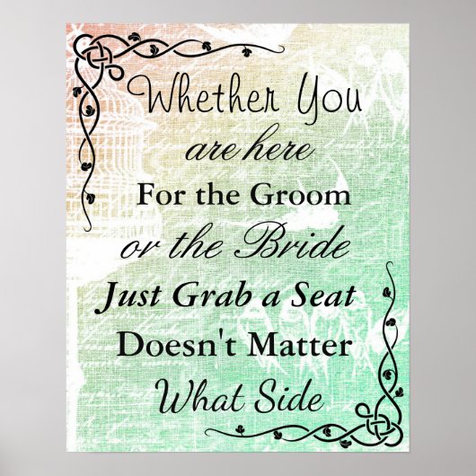 Wedding Seating Chart, Sit "where"-Poster Poster (Voorkant)
