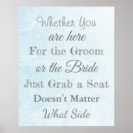 Wedding Seating Chart, Sit "where"-Poster Poster (Voorkant)