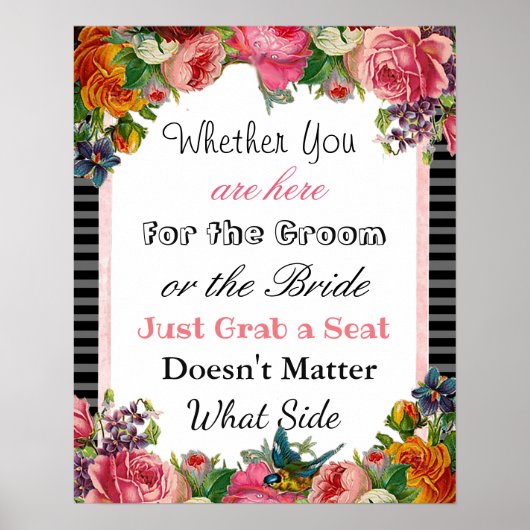 Wedding Seating Chart, Sit "where"-Poster Poster (Voorkant)