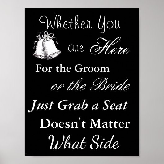 Wedding Seating Chart, Sit "where"-Poster Poster (Voorkant)
