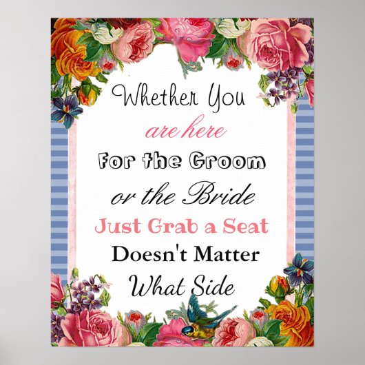 Wedding Seating Chart, Sit "where"-Poster Poster (Voorkant)