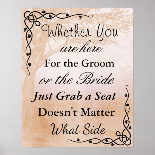 Wedding Seating Chart, Sit "where"-Poster Poster (Voorkant)