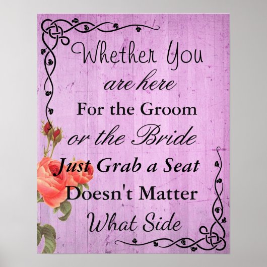 Wedding Seating Chart, Sit "where"-Poster Poster (Voorkant)