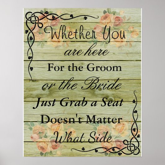 Wedding Seating Chart, Sit "where"-Poster Poster (Voorkant)