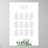Wedding Seating Chart, tabelplan Greenery #1 Poster (Voorkant)