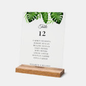 Wedding Seating Chart Table Tropical Greenery  Acryl Bord (Hoek)