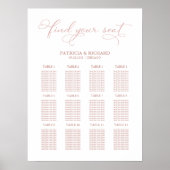 Wedding Seating Plan Board Elegant 12 Tables Poster (Voorkant)