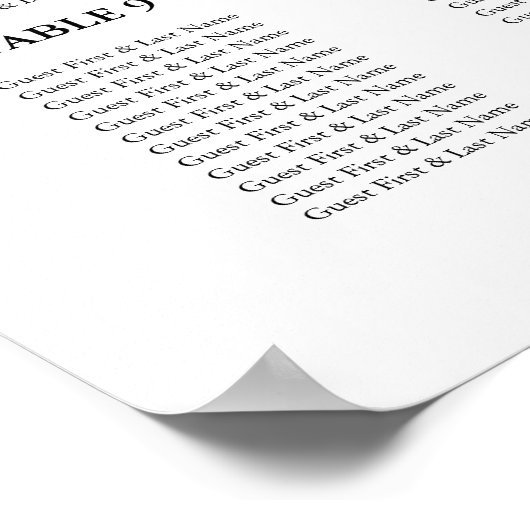 Wedding Seating Plan Board Elegant 12 Tables Poster (Hoek)